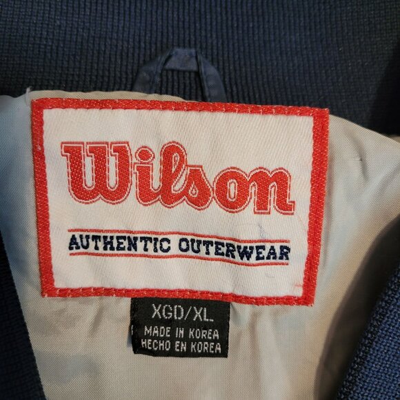 Vtg Wilson Windbreaker Track Jacket XL Pockets Embroidered Spell Out Y2K - Picture 8 of 14